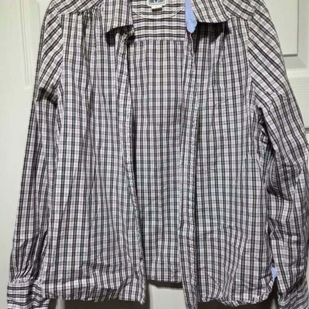 Converse One Star Vintage Women's XL black white and red plaid button down